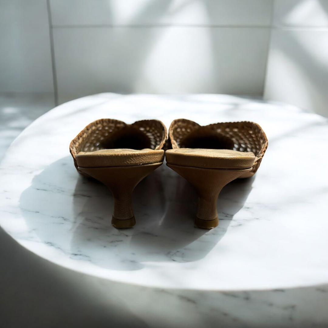 美品　FABIO RUSCONI ミュール　メッシュ　ブラウン