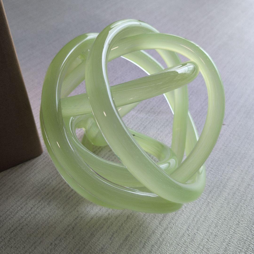 【HAY】KNOT ガラス オブジェ 置物 Lサイズ 黄緑色