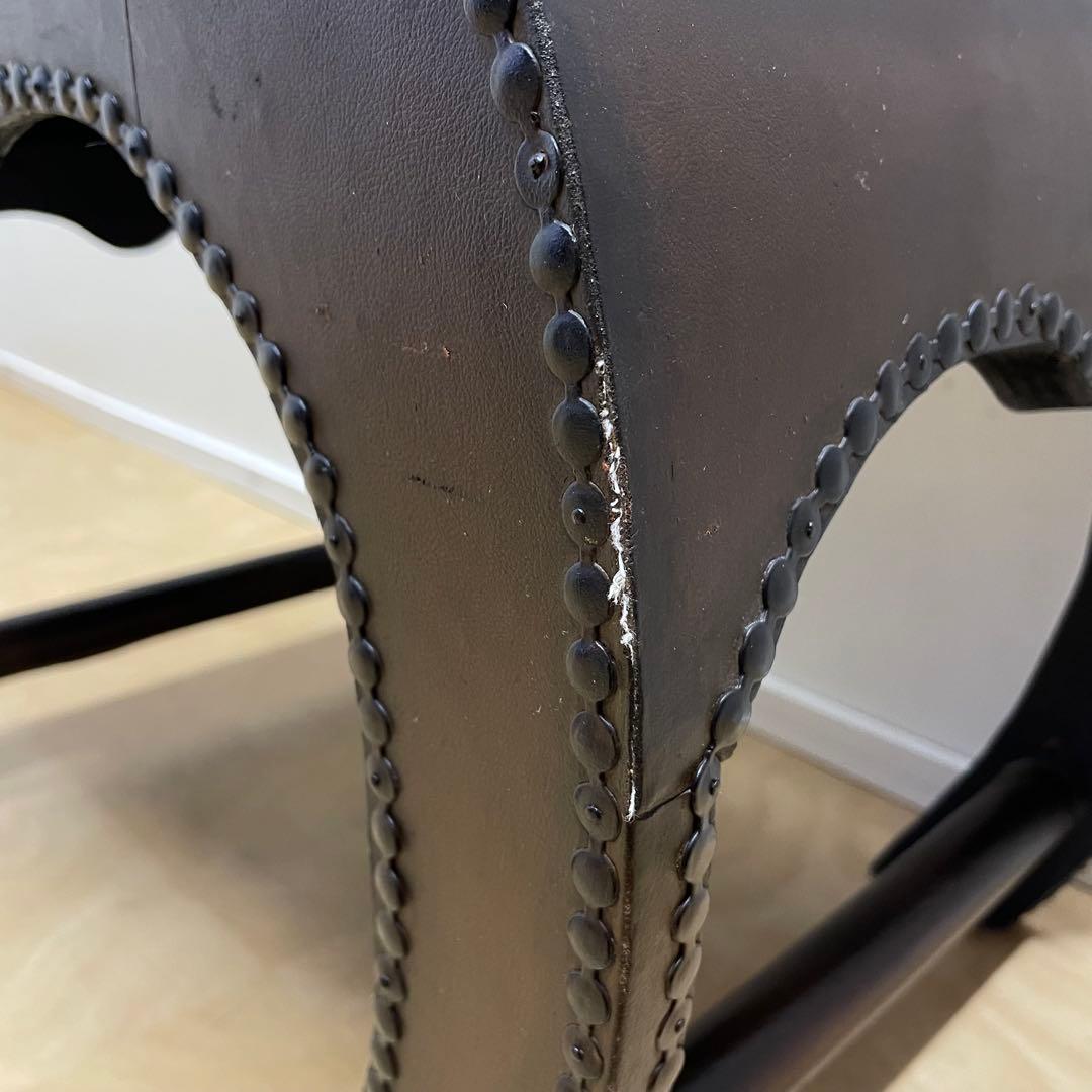 アンティーク調 スツール オットマン 鋲打ち レザー 椅子 イス 英国スタイル