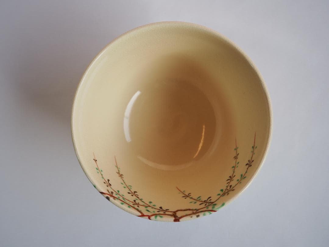 16代永樂善五郎造（即全）『色絵仁清写柳茶碗』 (共箱)　千家十職