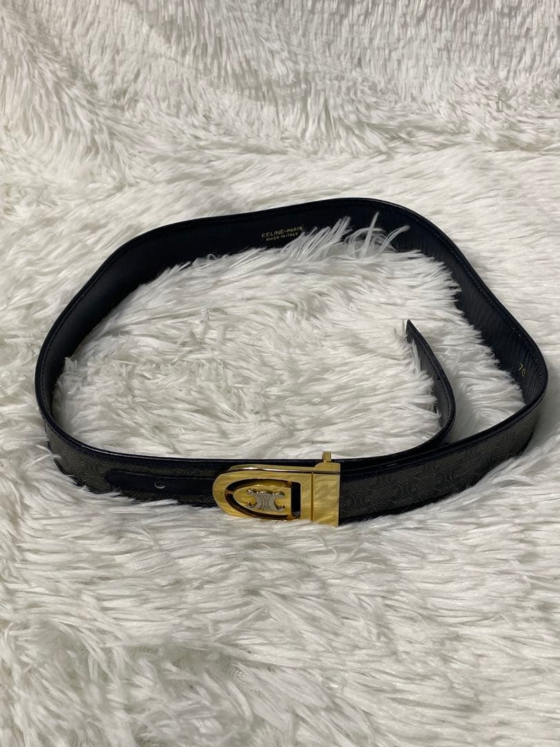 CELINE セリーヌ マカダム柄 本革　レザーベルト トリオンフ　イタリア製