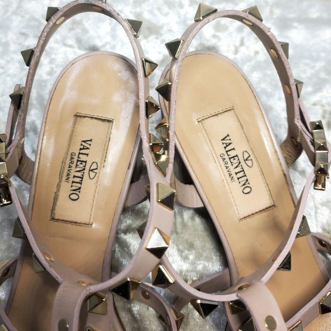 【美品】✨VALENTINO ロックスタッズ サンダル 90MM ピンク 現行品