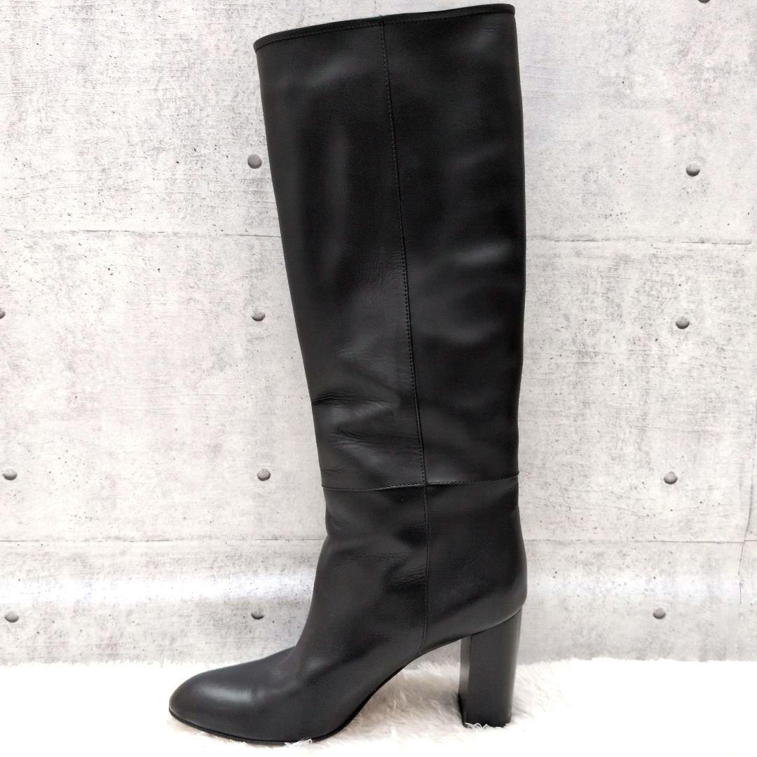【美品】ペリーコ　メトロ　ロングブーツ　ポインテッドトゥ　チャンキーヒール　黒