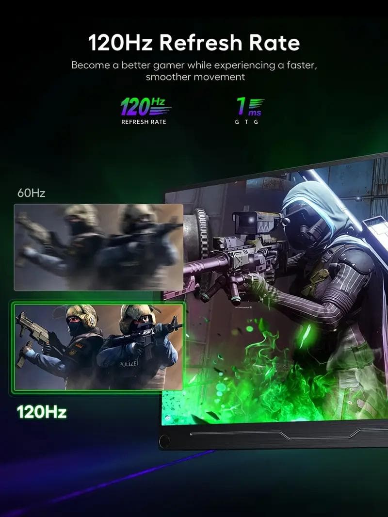 EVICIV M185E03 18.5\" ポータブルモニター 120Hz IPS