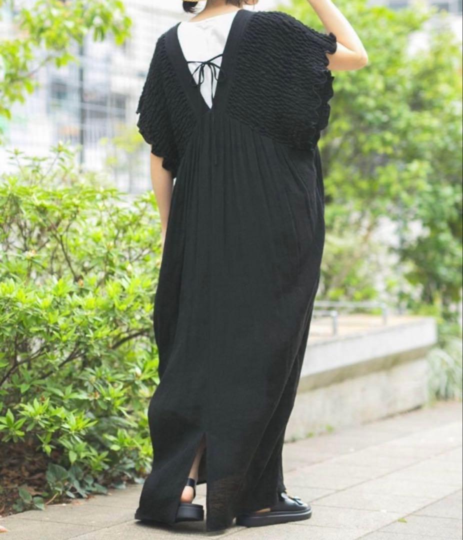 人気完売品★ 【産前・産後対応】マタニティ／シャーリングVワンピース★