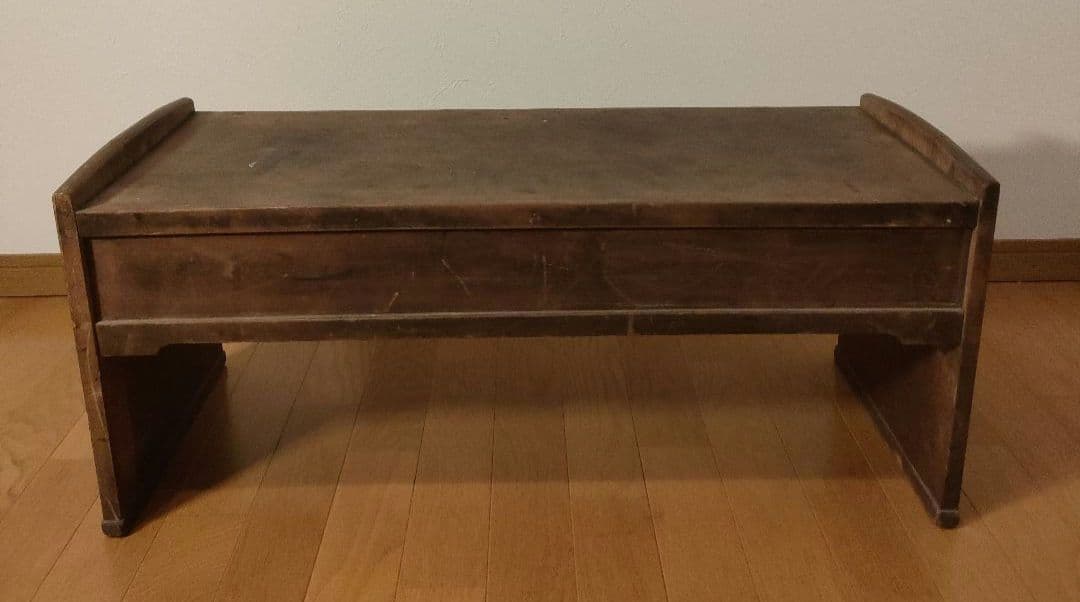 アンティーク 木製 文机 引出し2つ付 和製 昭和レトロ ローテーブル 座机