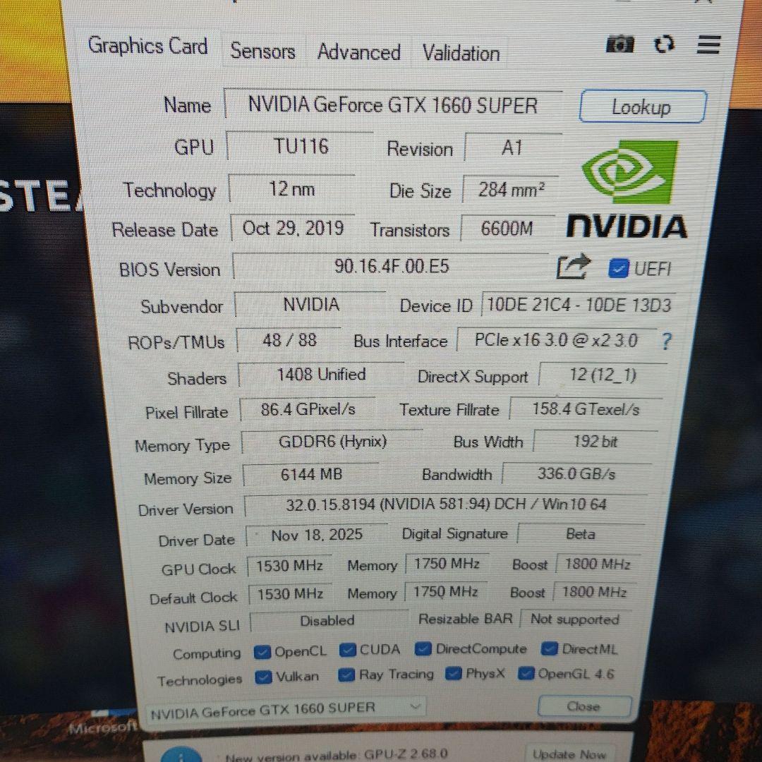グラフィックボード・グラボ・ビデオカード GeForce GTX 1660 Super 6GB GDDR6