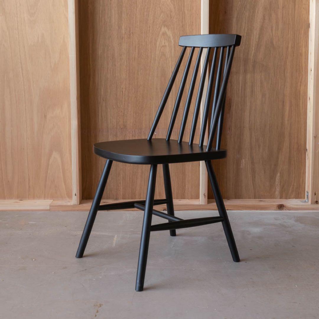 スポークチェア ダイニングチェア　ブラック