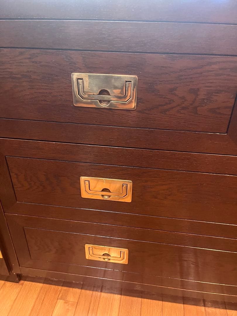 カリモク　ドマーニ　ダークブラウン木製4段タンス