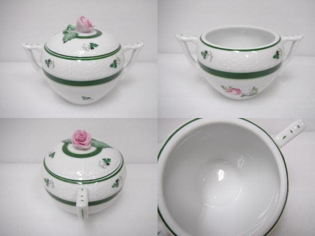 168/ヘレンド ウィーンのバラ プレート＆クリーマー＆シュガーポット 計5点
