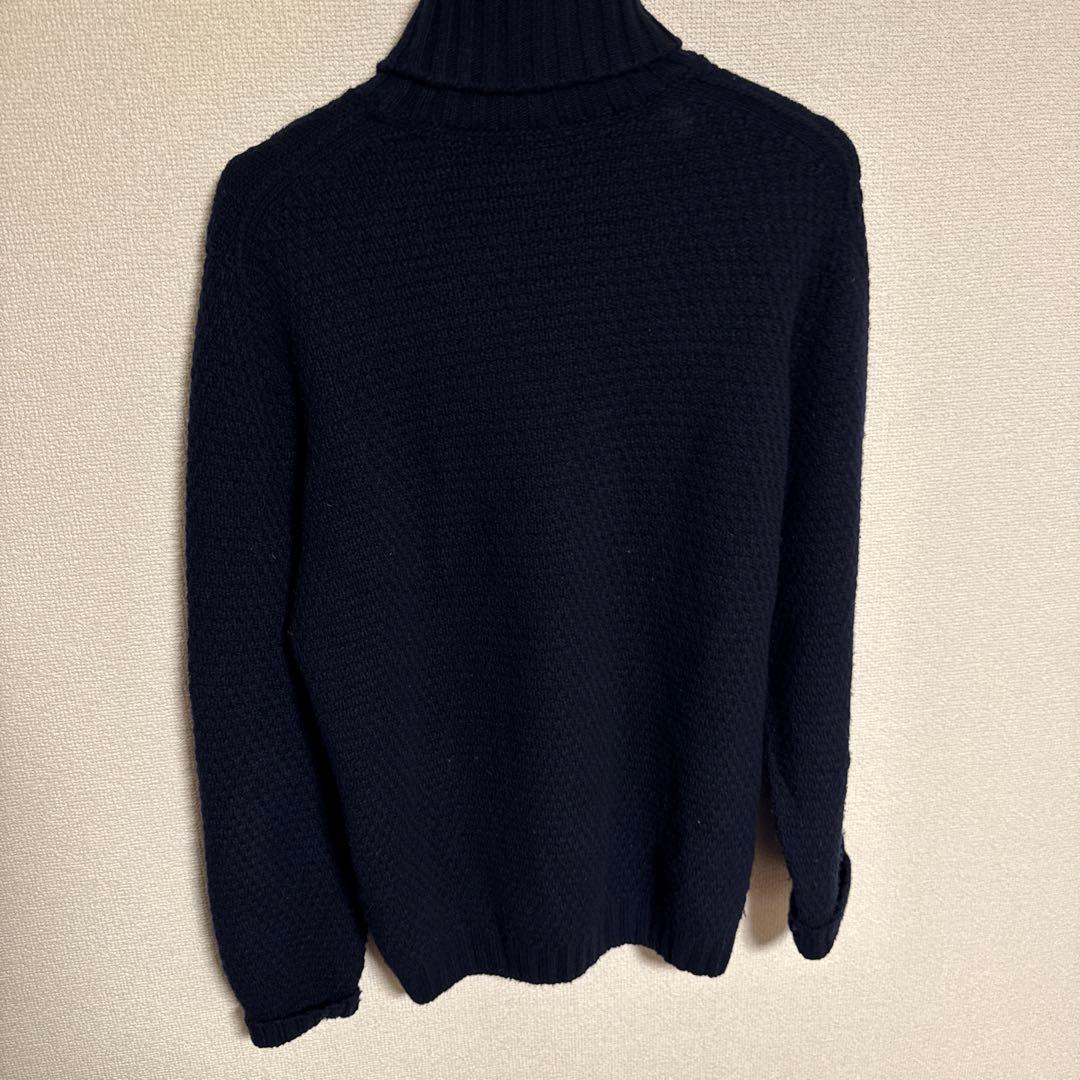 Drumohr ネイビー ケーブルニット タートルネック