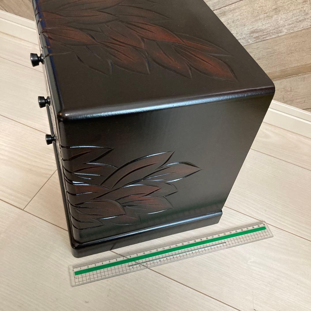 【高級・総桐・未使用品】静華シリーズ 3段チェスト 牡丹線彫 鎌倉彫 三交百貨店