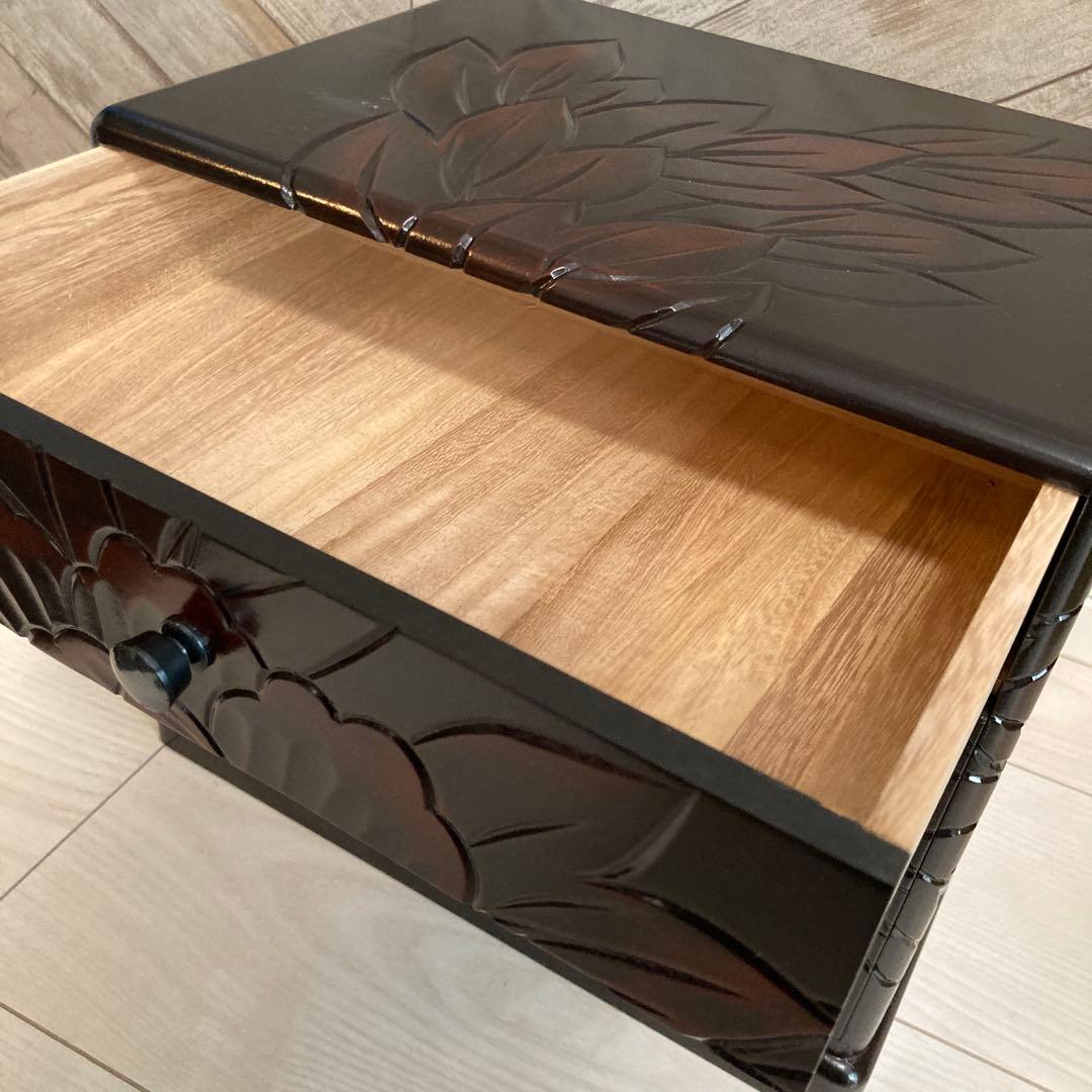 【高級・総桐・未使用品】静華シリーズ 3段チェスト 牡丹線彫 鎌倉彫 三交百貨店