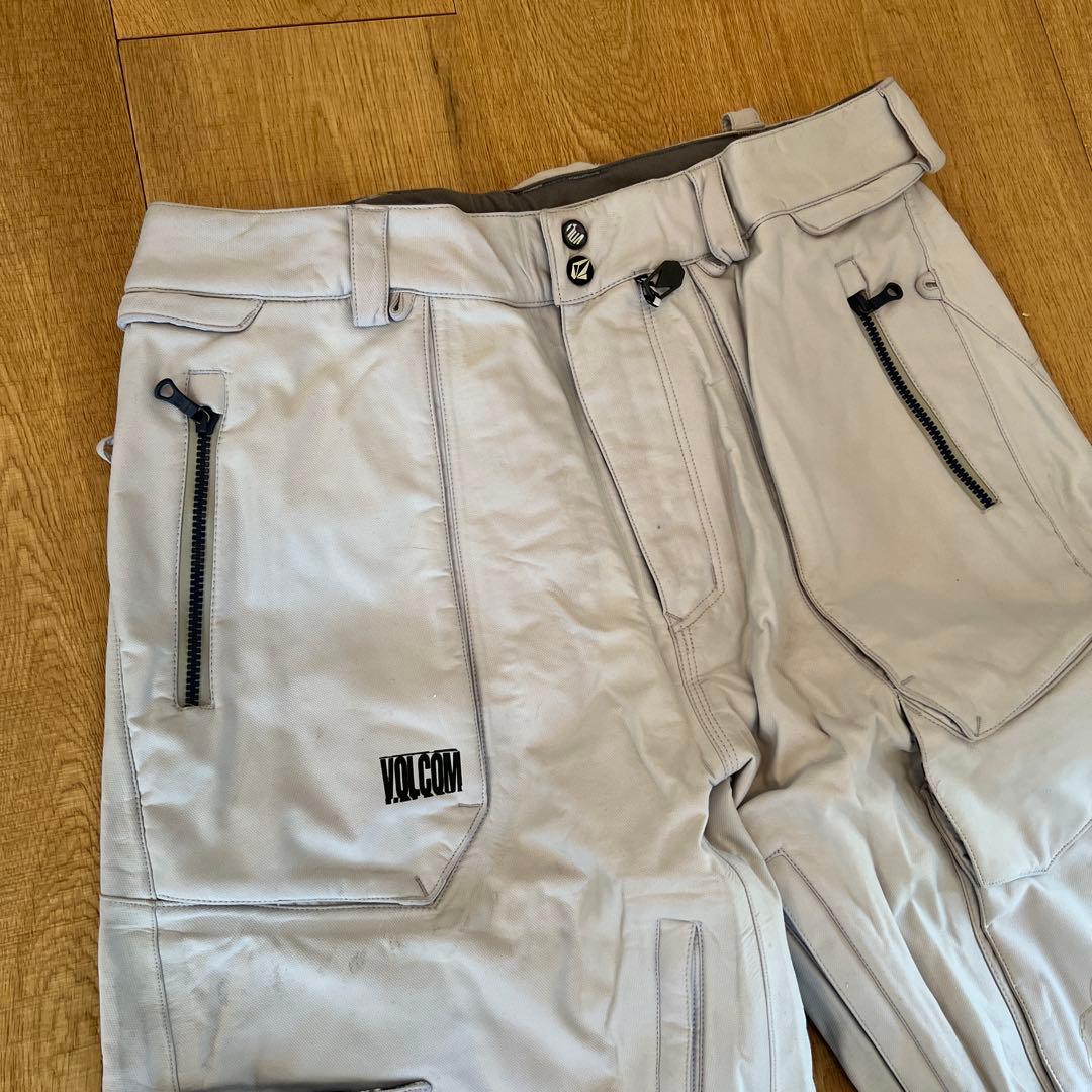 【希少】VOLCOM スノーボードパンツ ライトグレー　L