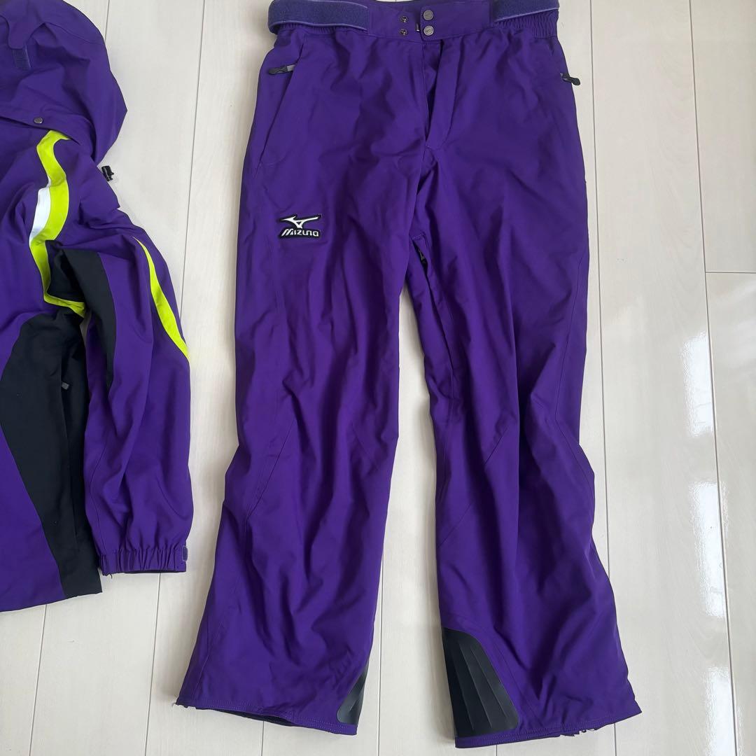 【訳あり】 ミズノ メンズスキーウェア 上下セット パープル 紫