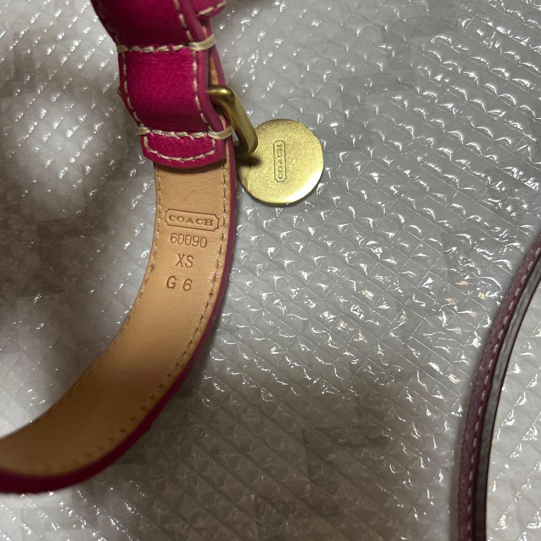 COACH ピンク レザー 首輪とリードセット