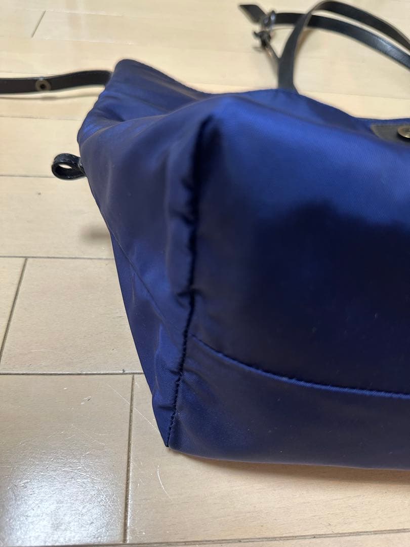 フェリージ　トートバッグ　レザー リバーシブル　Felisi ネイビーステッチ