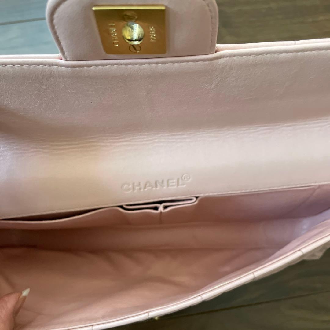 CHANEL シャネルチョコバーピンクラムスキン　ショルダー　バッグ
