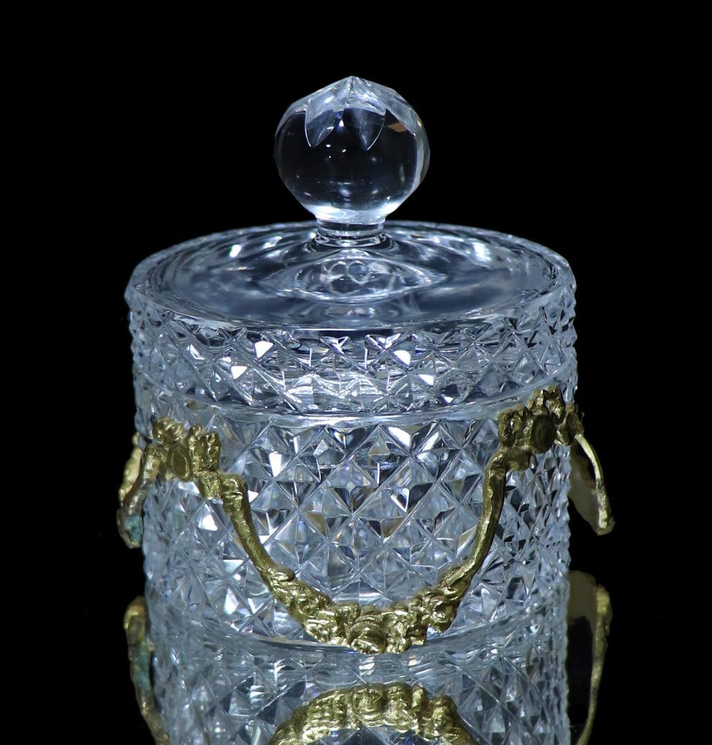 オールド・バカラ 1890年 ブロンズ装飾 ディアマン ビゾー 蓋物 小物入れ