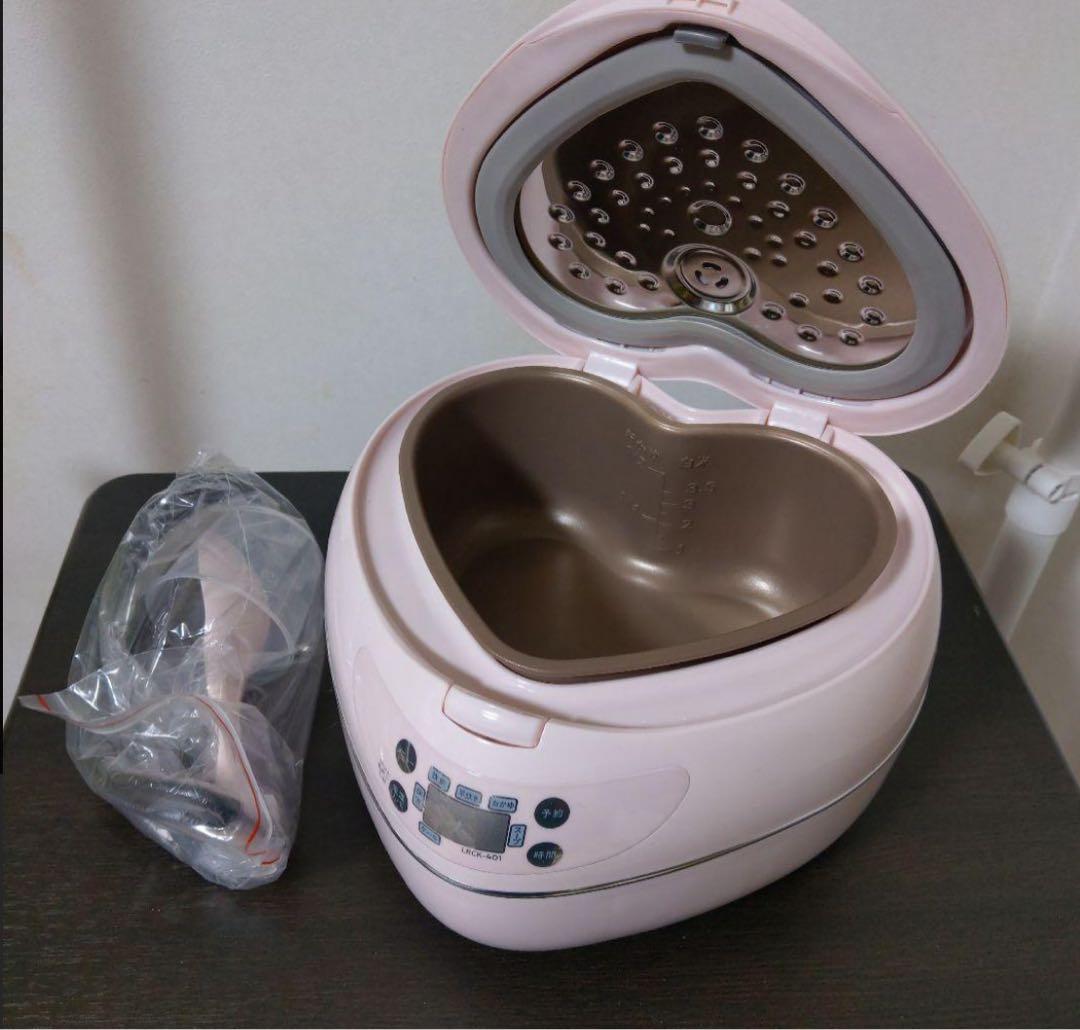 【新品未使用品】ハート型炊飯器ピンク 3.5合炊き ハート形ケーキも作れる機能付