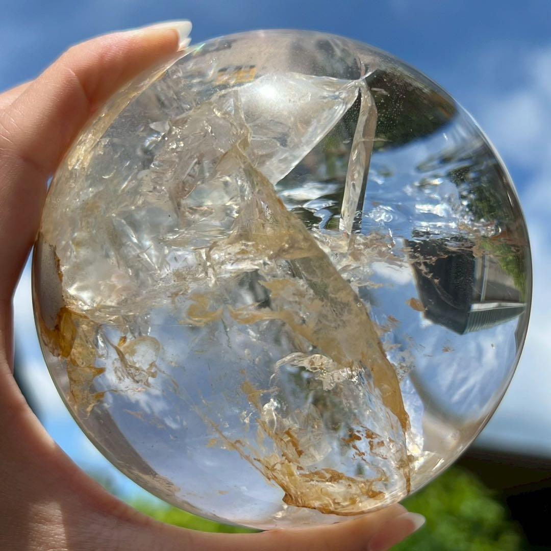 ◎家宝級 美麗宝珠☆超逸品☆レインボー スーパーファントム 水晶 丸玉 天然石