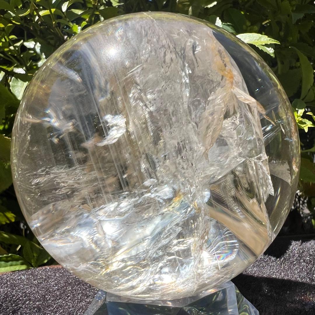 ◎家宝級 美麗宝珠☆超逸品☆レインボー スーパーファントム 水晶 丸玉 天然石