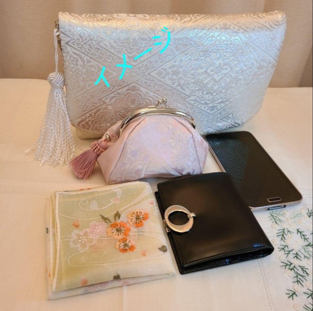 涙模様、シルク着物帯の2ways クラッチバック