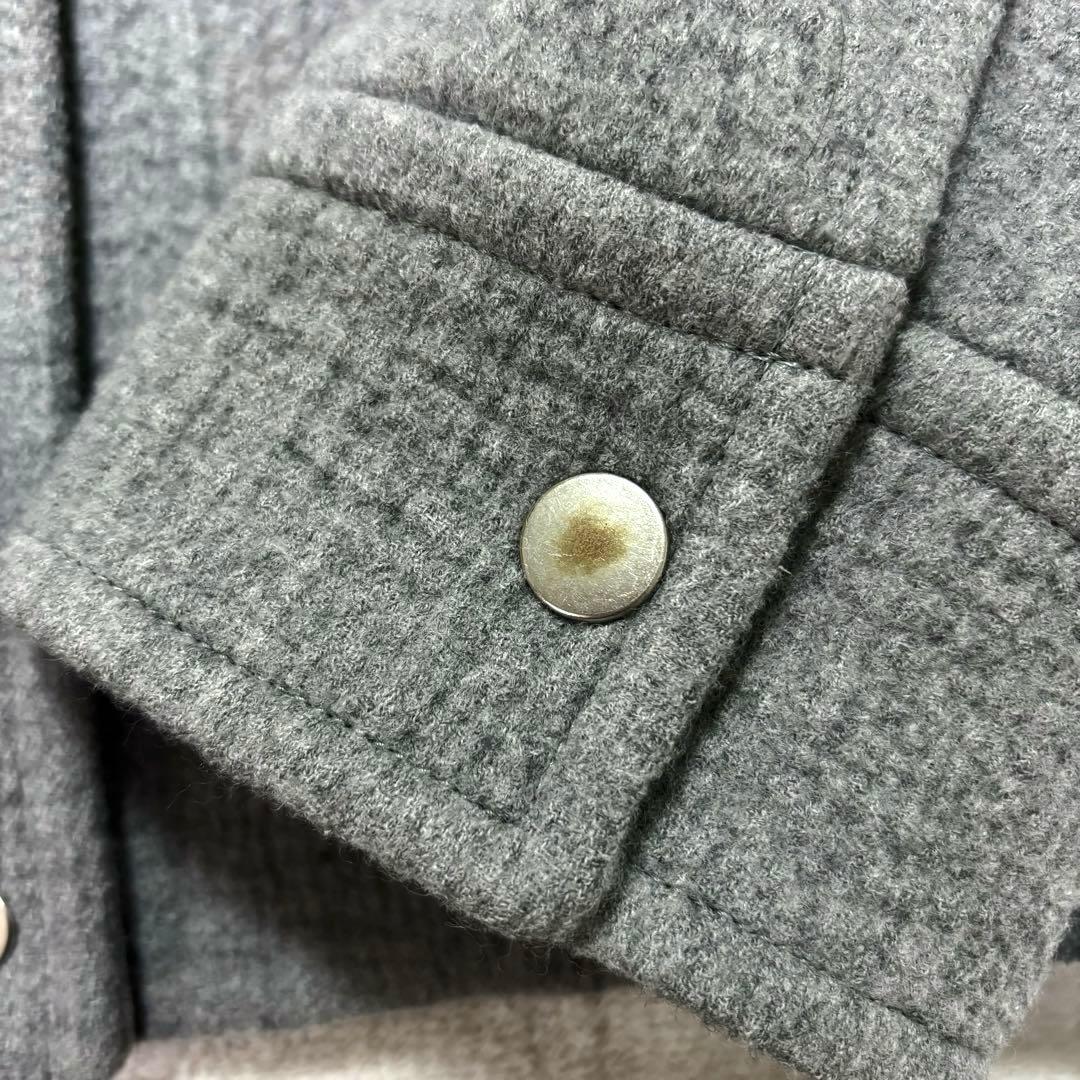 【美品】BEAUTY&YOUTH クレーターメルトンノーカラーショートコート M