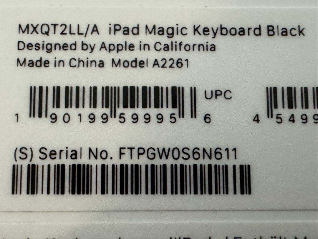 iPad 11インチ Magic Keyboard MXQU2LL/A US配列