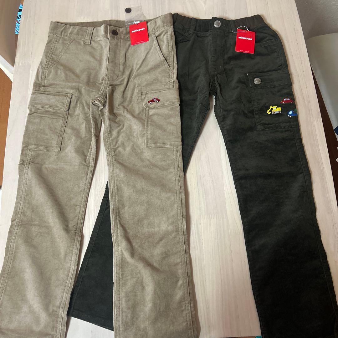 新品 未使用DOUBLE.B デニムパンツ ミキハウス ズボン ロンT白 140