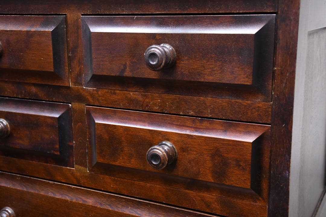 EBK28 北海道民芸家具 HM535 縦長タンス 7段チェスト カバ/樺材