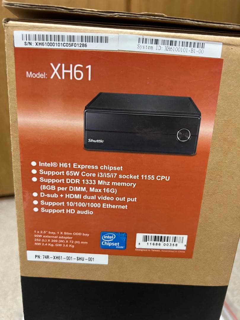 Shuttle ミニPC XH61 windows11Pro