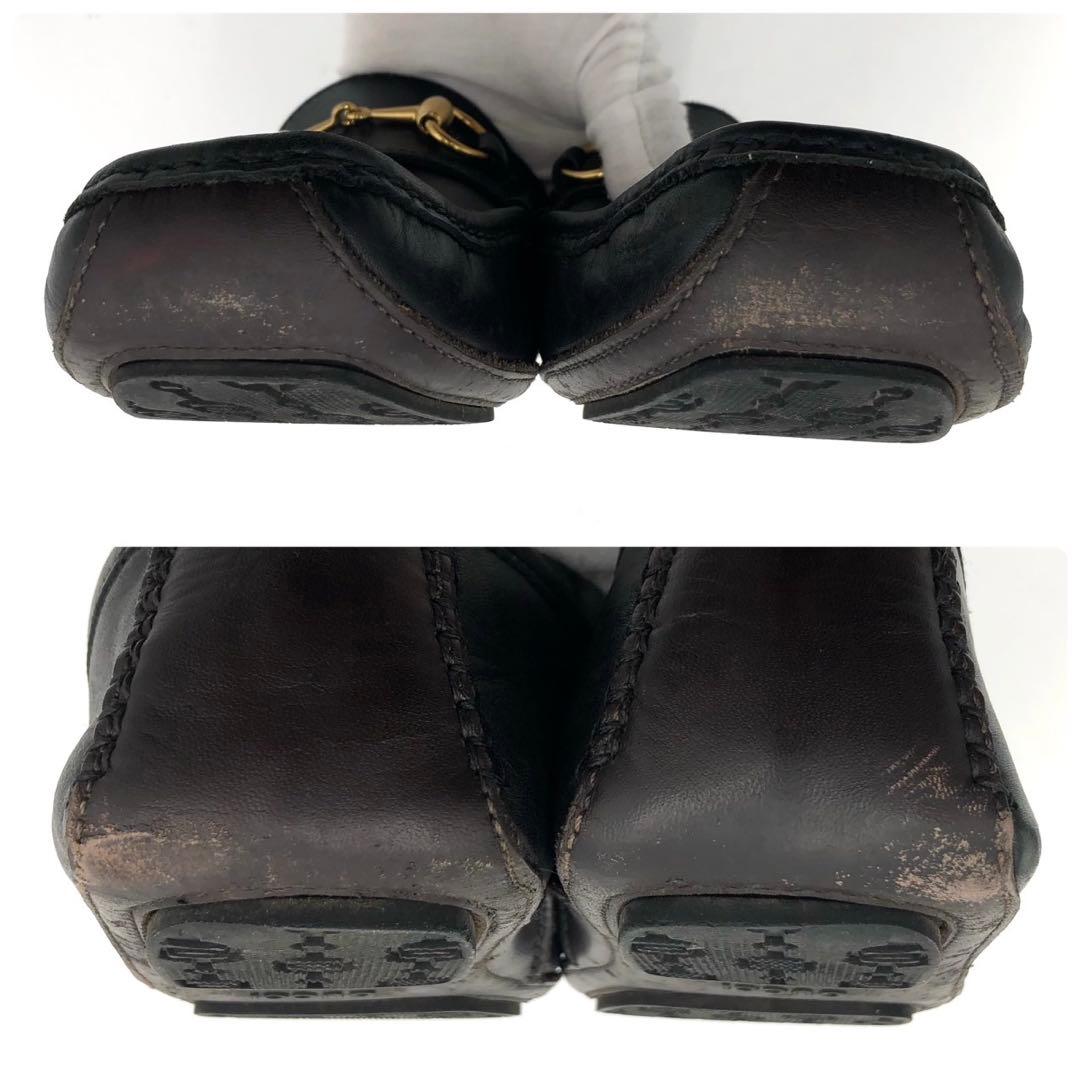 GUCCI グッチ ビットローファー 42 27cm 黒　レザー モカシン
