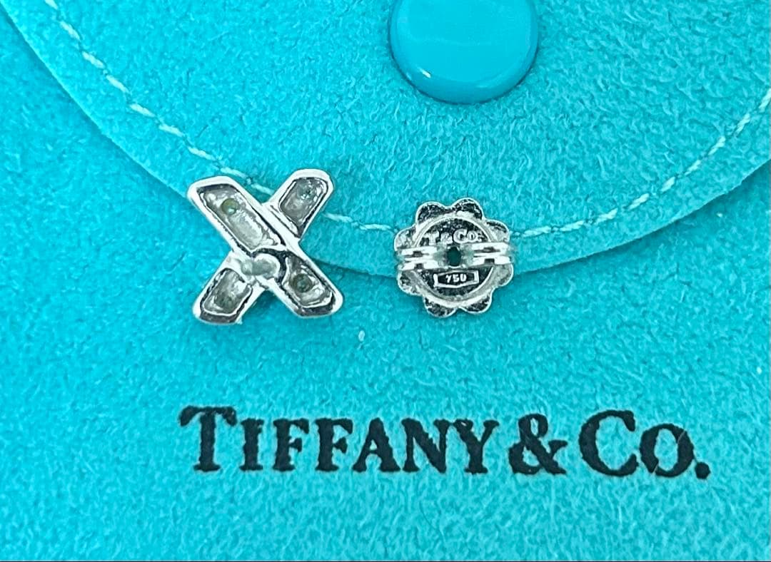 ティファニー(Tiffany) ピアス　ダイヤ　X ホワイトゴールド　片耳