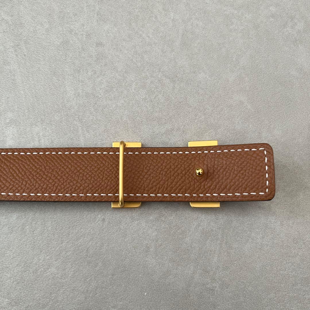 HERMES ブラックレザーベルト H型バックル