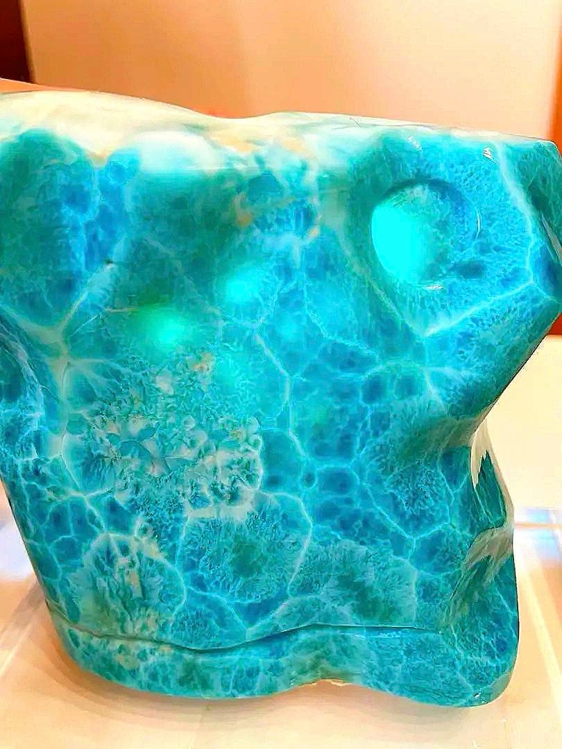 激レア！ラリマー原石　716g 鑑別書付き