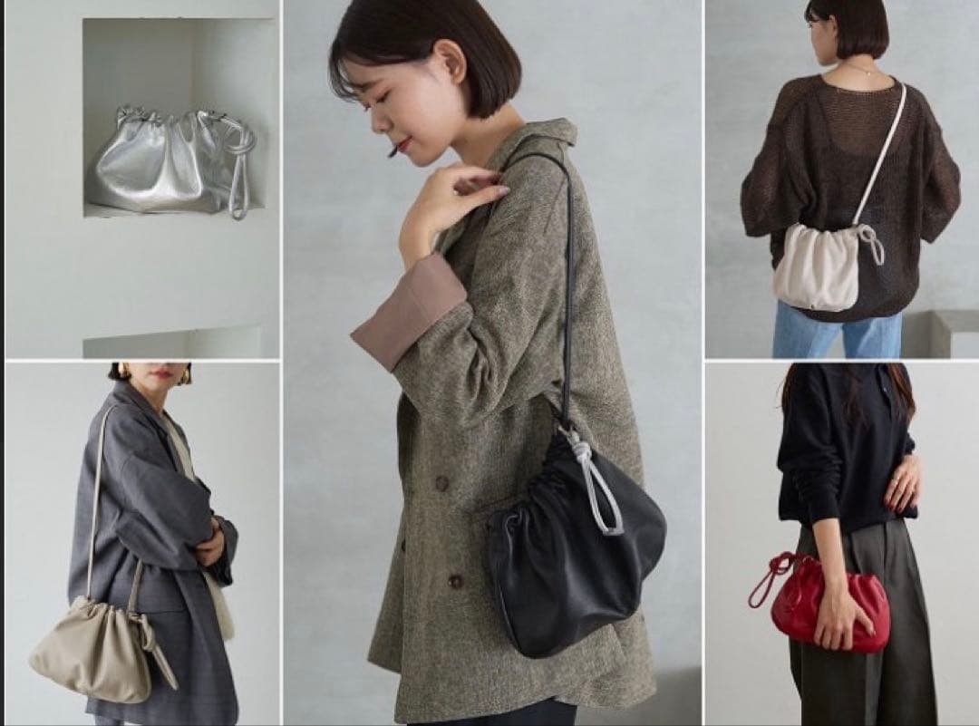 ラシット巾着ショルダーバッグ