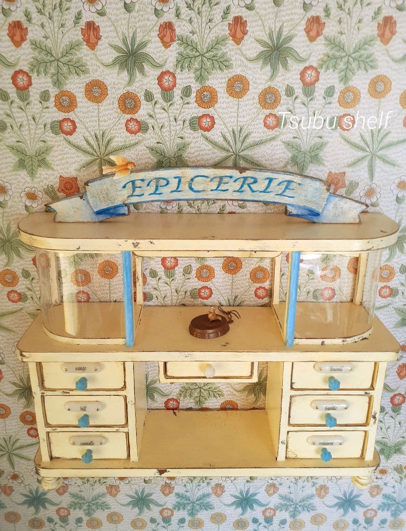 ウォールシェルフ　シャビー　ドロワー　ドールシェルフ