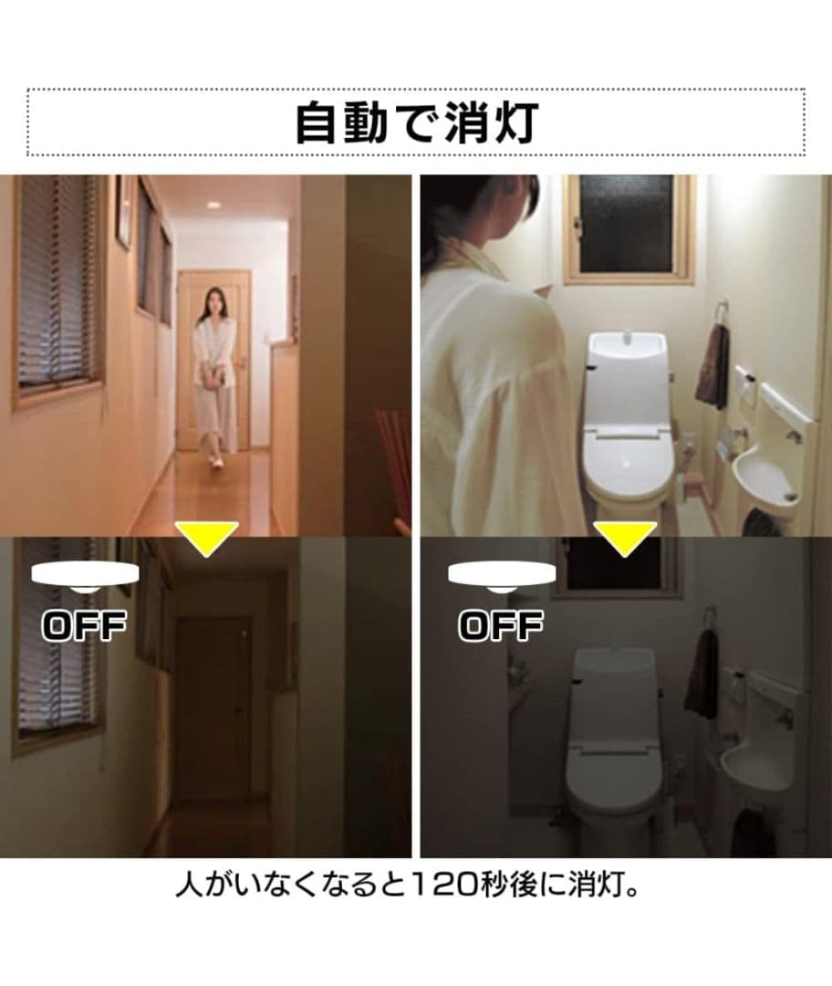 LEDセンサー電球(E26:１個 E17:６個) 可変式ソケット６個 セット