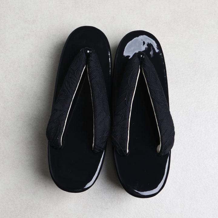 【新品】振袖用 草履バッグセット　ジャガード織り　黒　草履24cm