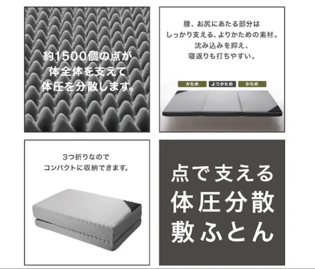 ニトリ　点で支える体圧分散敷布団マットレス　シングル