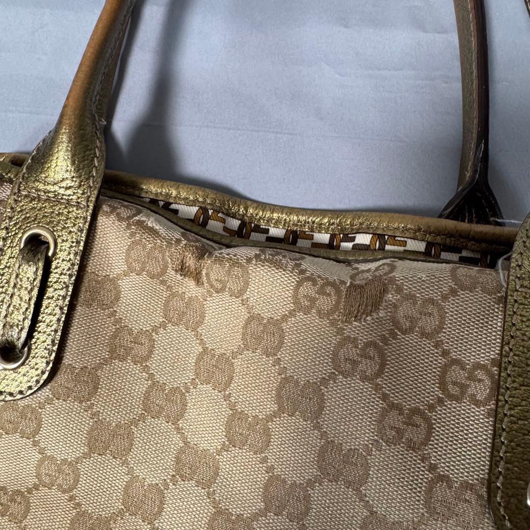 GUCCI グッチ GGキャンバス プリンシー リボン トートバッグ