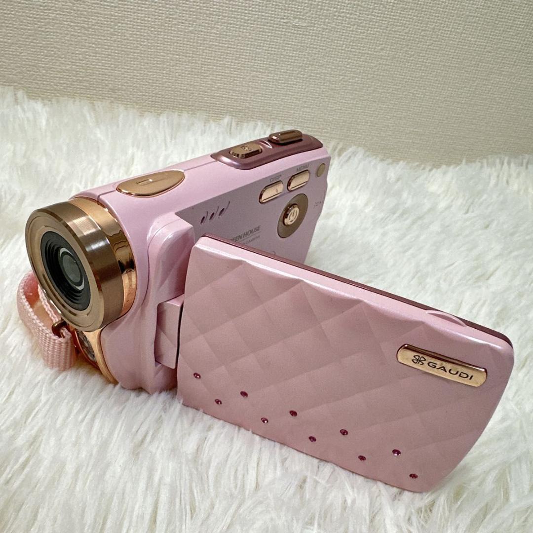 SDカード付 ピンク GAUDI デジタルビデオカメラ GREEN HOUSE