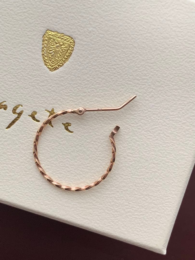 agete 10kゴールドフープピアス片耳