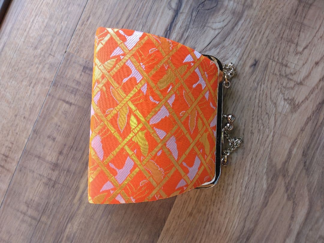 七五三用　女の子　オレンジ　鶴柄　ハコセコセット