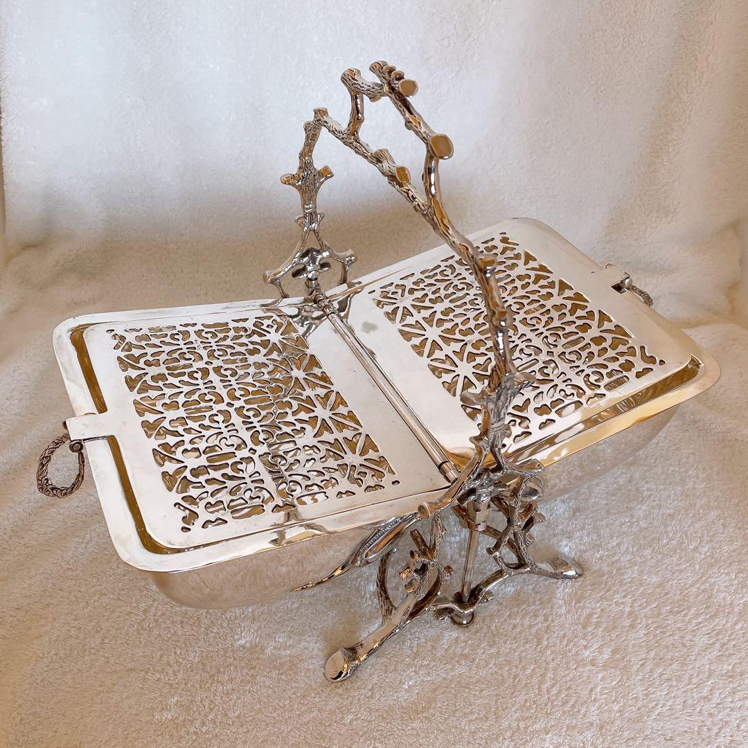 銀器 英国 シルバープレート ビスケットウォーマー