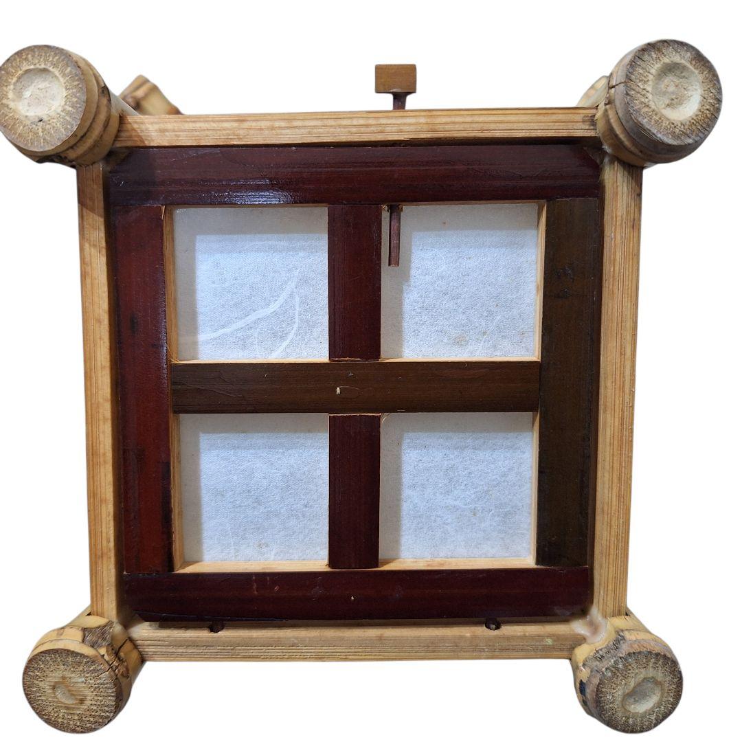 竹製 和風行灯 ランタン 一対 2点セット 古民家風 和紙 旅館 インテリア