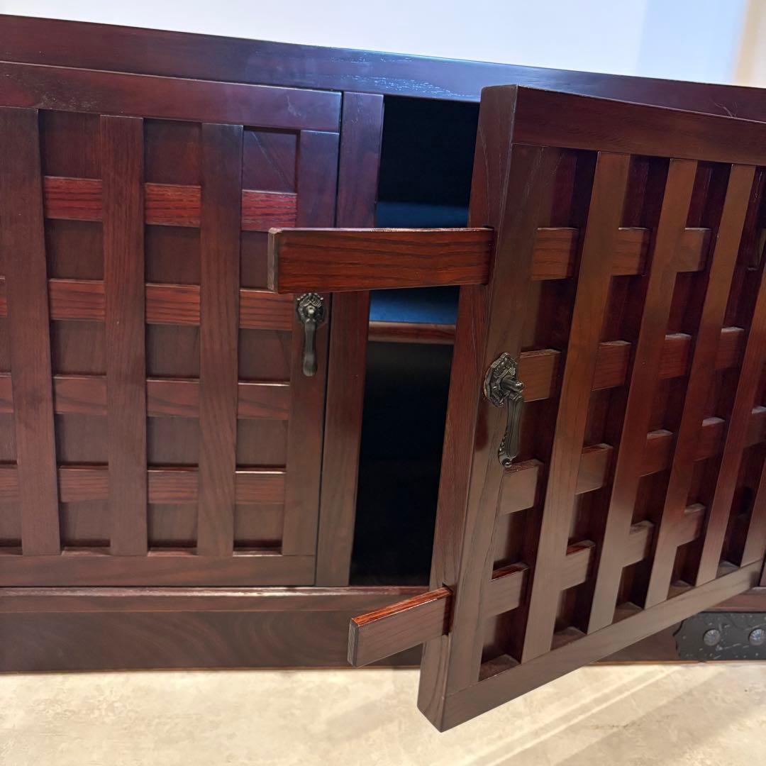 からくり箪笥　民芸家具　収納棚　チェスト　和棚　ローボード