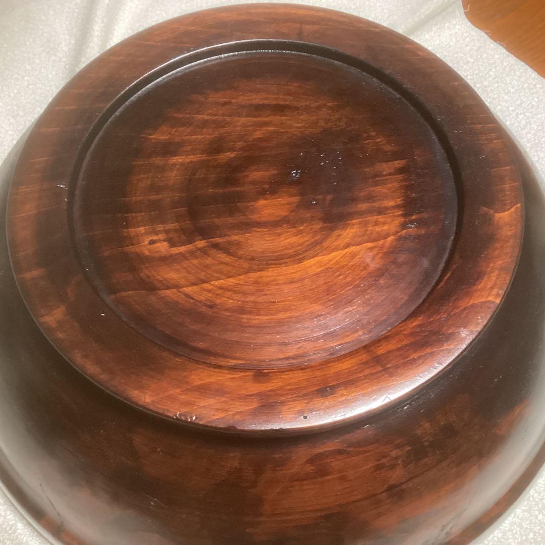 そば打ち　くりぬきこね鉢　天然木銀杏　漆塗り　45cm 未使用品