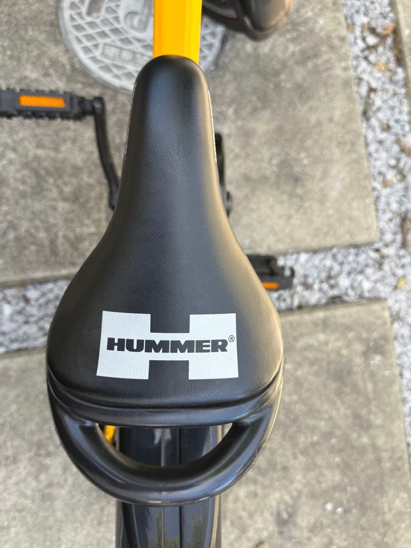 HUMMER 幼児用自転車 イエロー 前カゴ、補助輪付き